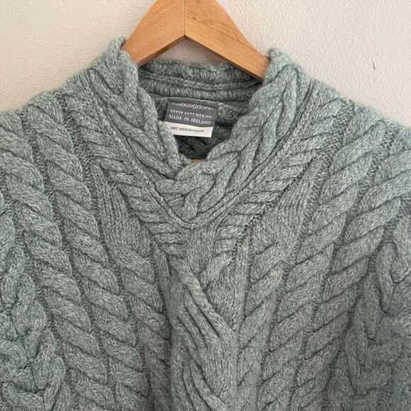 CARRAIG DONN Mint Green 100% Merino Wool Irish Sweater: NWOT! XL (Runs SMALL) - Picture 2 of 8
